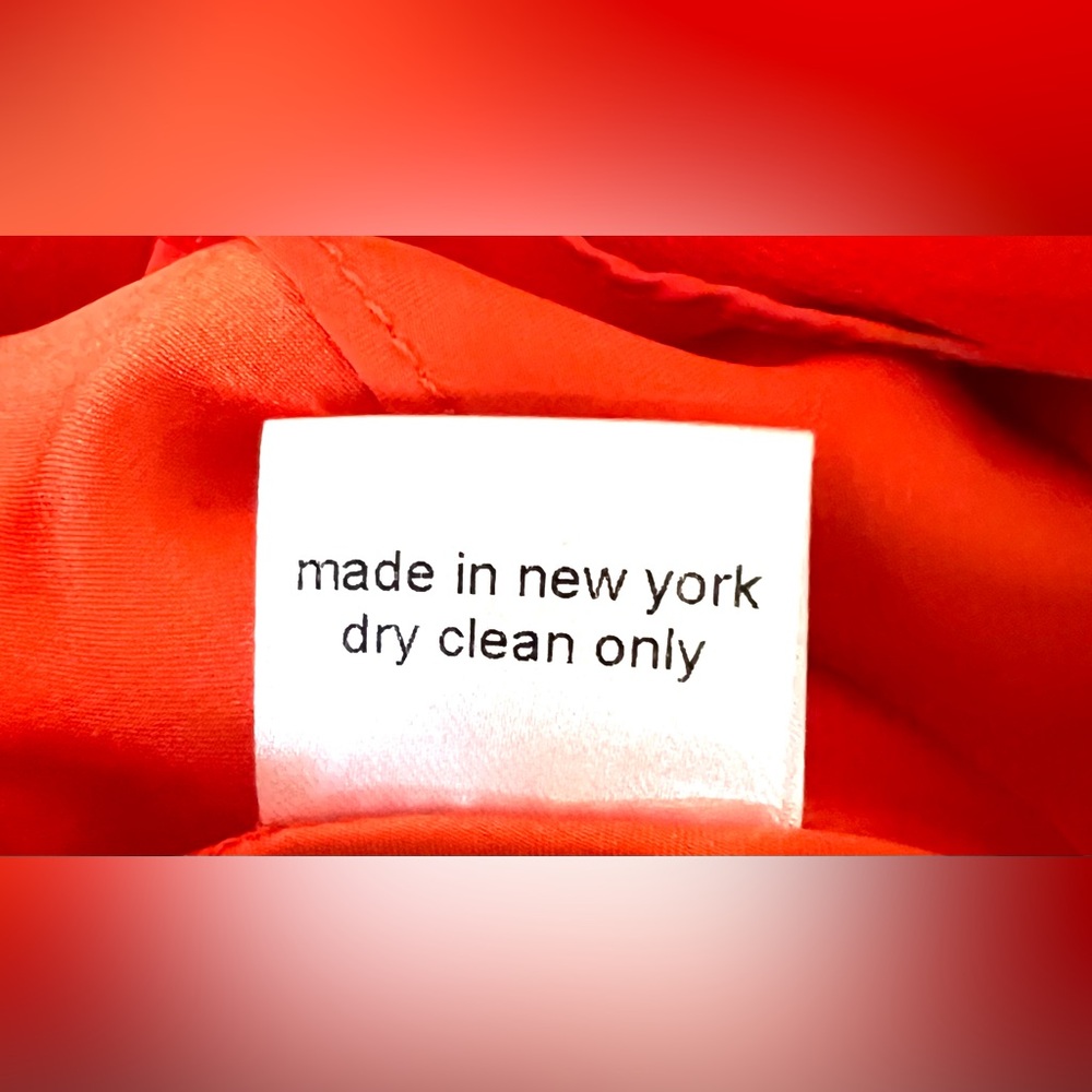 Porter Grey 100% Silk Blood Orange Pleated Dress - Picture 6 of 7